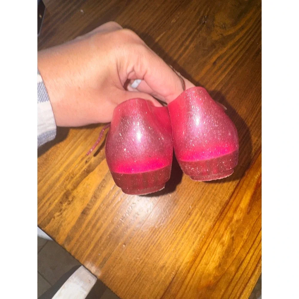 Mini Melissa Pink Glitter Jelly Mary Jane Flats Kids Size 11 Sweet Scented Shoes